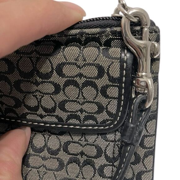 Coach Signature Black Mini C Soho Wristlet - Picture 6 of 7